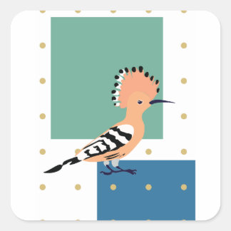 hoopoe  square sticker