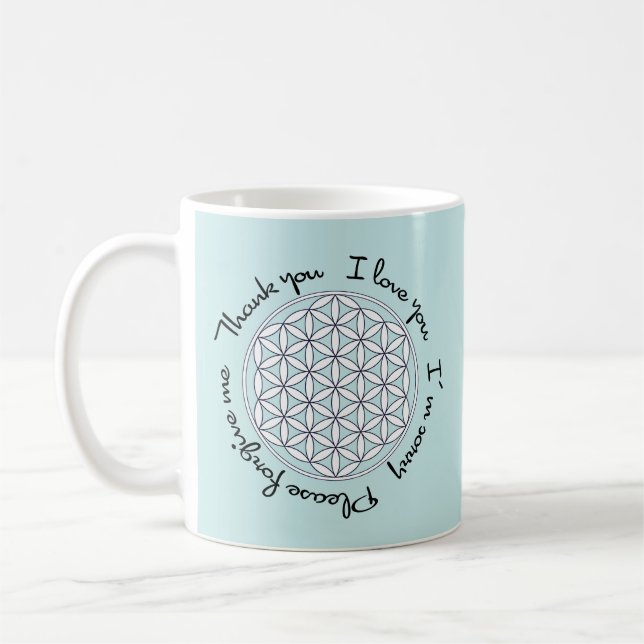Ho'oponopono & Flower of Life Coffee Mug (Left)