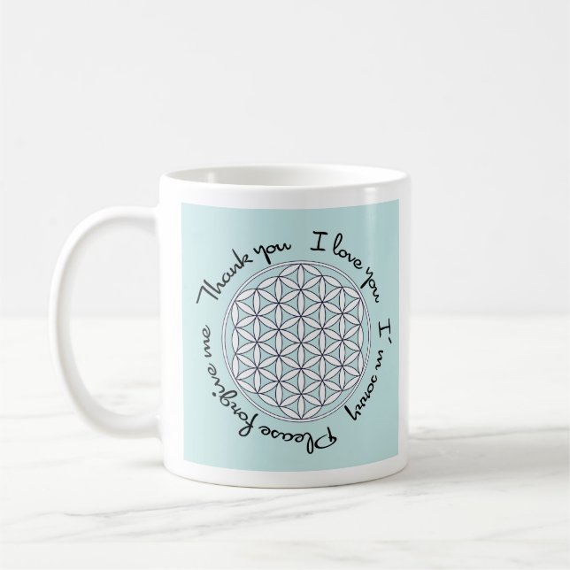 Ho'oponopono & Flower of Life Coffee Mug (Left)