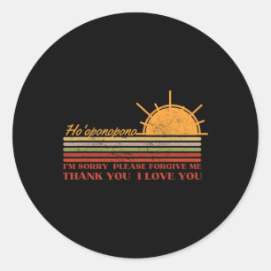 Ho'oponopono Hawaiian Prayer Meditations Yoga Sun Classic Round Sticker