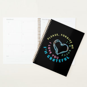 Ho'oponopono Healing Mantra – Light Blue Spiritual Planner