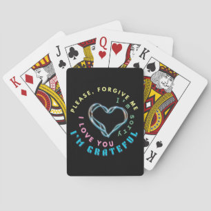 Ho'oponopono Healing Mantra – Light Blue Spiritual Playing Cards