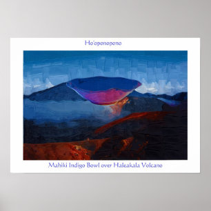 Hooponopono Indigo Bowl Poster