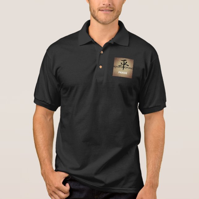 Ho'oponopono Peace Logo Mens Polo Shirt (Front)