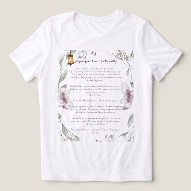 Ho'oponopono Prayer for Prosperity Tri-Blend Shirt (Design Front)