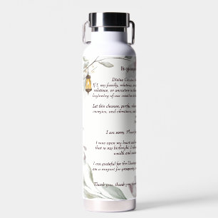 Ho'oponopono Prayer for Prosperity Water Bottle