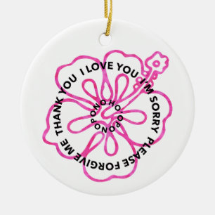 Ho'oponopono Prayer I LOVE YOU I'M SORRY FORGIVE Ceramic Tree Decoration