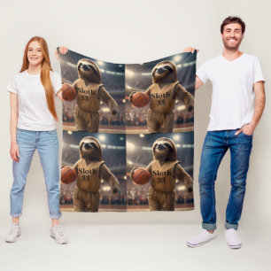 Hoops and Hangs: The Slam Dunking Sloth, Fleece Blanket