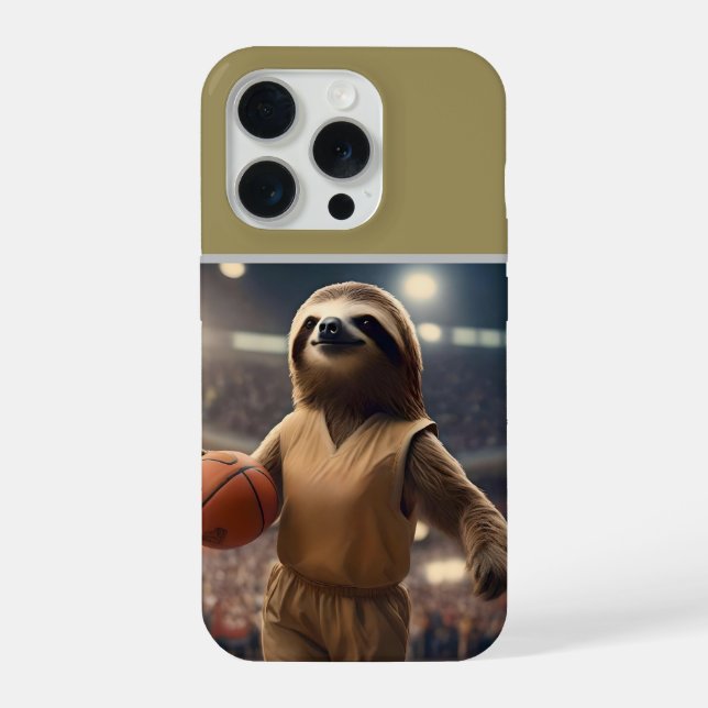 Hoops and Hangs: The Slam Dunking Sloth, iPhone Case (Back)