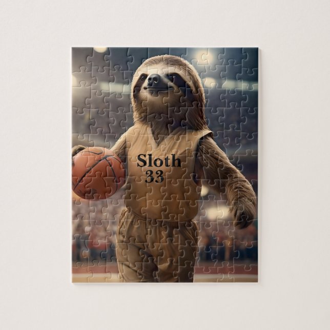 Hoops and Hangs: The Slam Dunking Sloth, Jigsaw Puzzle (Vertical)
