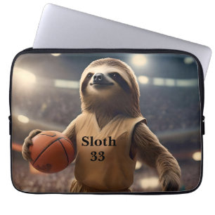 Hoops and Hangs: The Slam Dunking Sloth, Laptop Sleeve