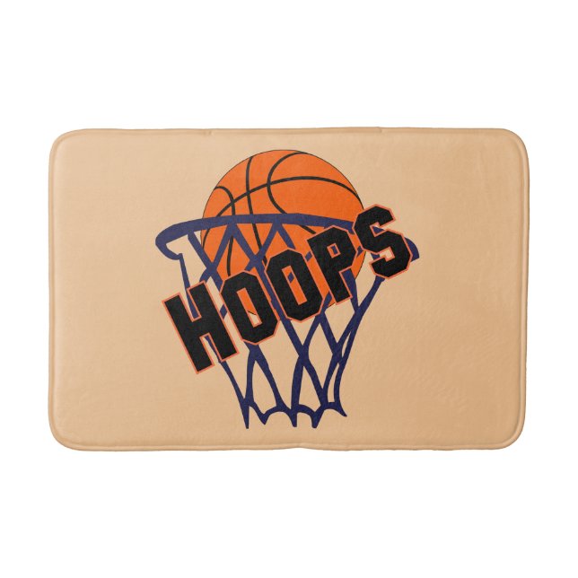 Hoops Basketball & Net Bath Mat (Front)