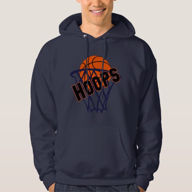 Hoops Basketball & Net Men's Hoodie (Front)
