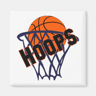 Hoops Basketball & Net Refrigerator Magnet