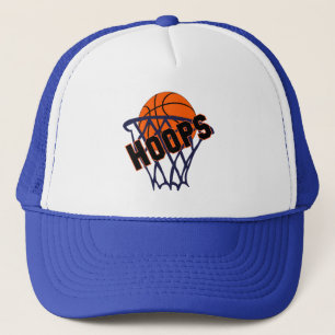 Hoops Basketball & Net Trucker Hat/Cap Hat