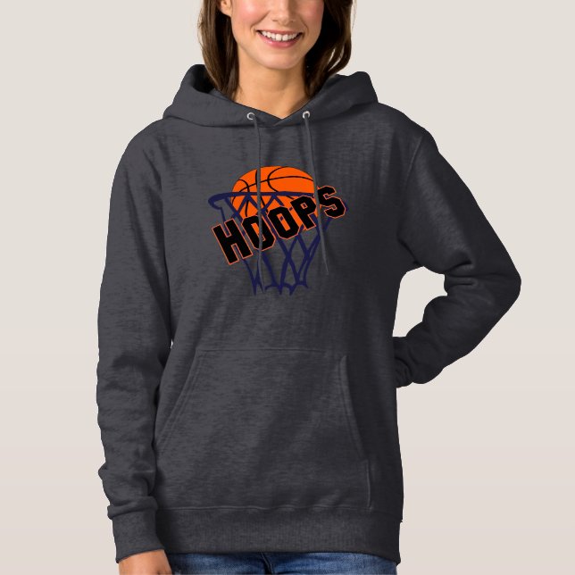 Hoops Basketball & Net Women's Hoodie (Front)
