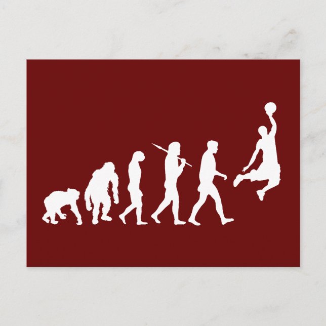 Hoops Basketball slam dunk evolution basketball Postcard (Front)