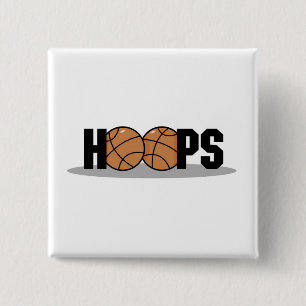 Hoops Basketball T-shirts and Gifts 15 Cm Square Badge