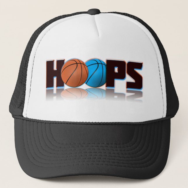 Hoops Basketball Trucker Hat (Front)