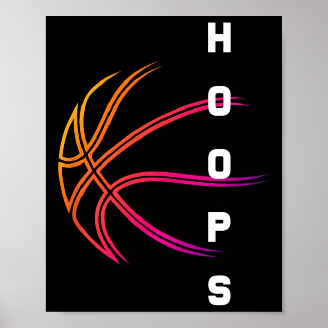 Hoops Bysketbyll Player Retro  Poster (Front)