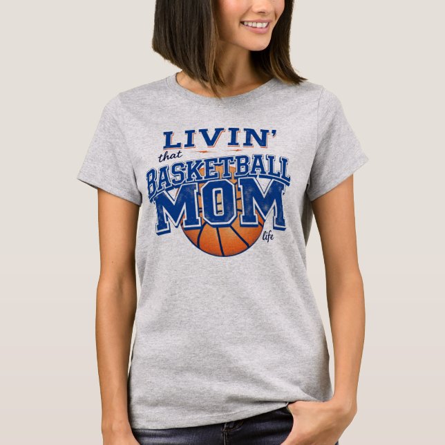 Hoops & Heart: Basketball Mum Tee (Front)
