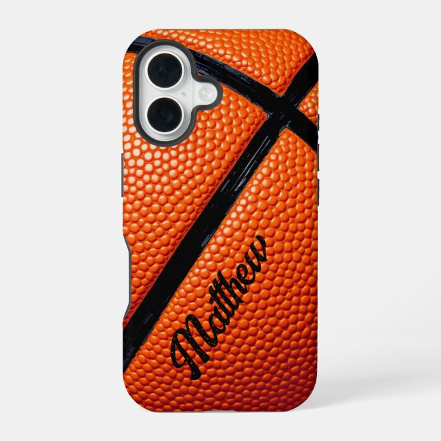 Hoops Personalised iPhone 16 Case (Back)