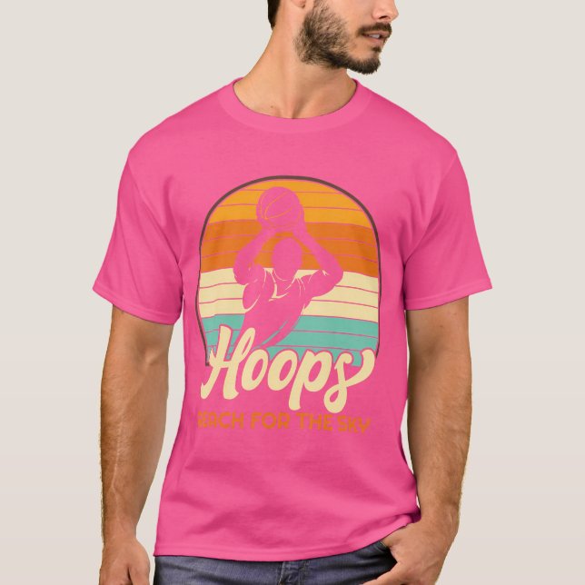 Hoops Reach For The Sky Basketball T-Shirt (Front)