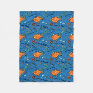 Hooray For Fish Pattern Fleece Blanket