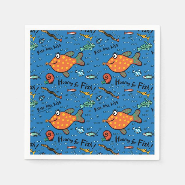 Hooray For Fish Pattern Napkin (Front)