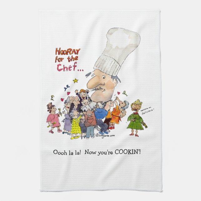 Hooray For the Chef Tea Towel (Vertical)