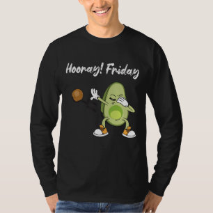 Hooray Friday Avocado Dabbing Vegan Food T-Shirt