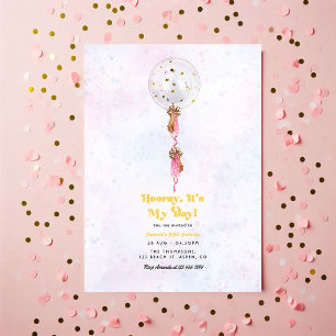 Hooray, It’s My Day! Minimal Birthday Party Invitation