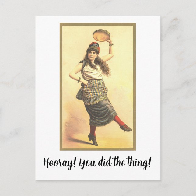 "Hooray! You did the thing!" Congratulations Postcard (Front)