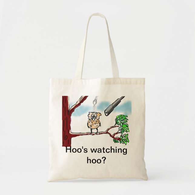 Hoo's watching hoo? tote bag (Front)