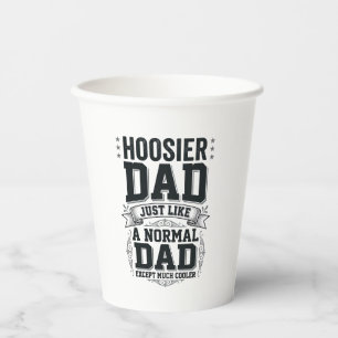 Hoosier Dad Vintage Engraving Quote Shirt Design_1 Paper Cups