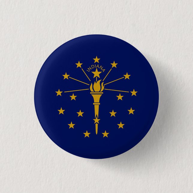Hoosier Flag, Flag of Indiana 3 Cm Round Badge (Front)