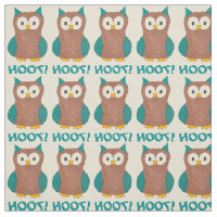 Hoot! Blue Brown Owl Wise Bird Animal Print
