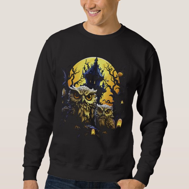 Hoot Goes There A Spooky Owl Encounter Sweatshirt (Front)