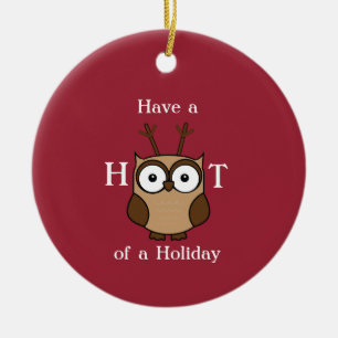 Hoot of a Holiday Custom Year Ceramic Tree Decoration