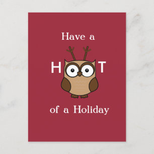Hoot of a Holiday Owl Holiday PostCard