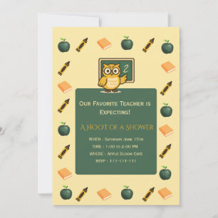 Hoot of a Shower Teacher Baby Invite