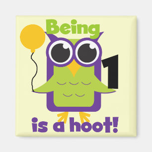 Hoot Owl 1st Birthday T-shirts and Gifts Magnet