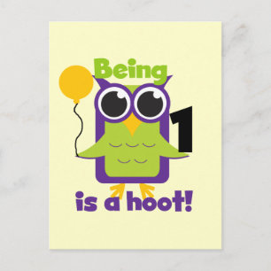Hoot Owl 1st Birthday T-shirts and Gifts Postcard