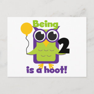 Hoot Owl 2nd Birthday T shirts and Gifts Postcard