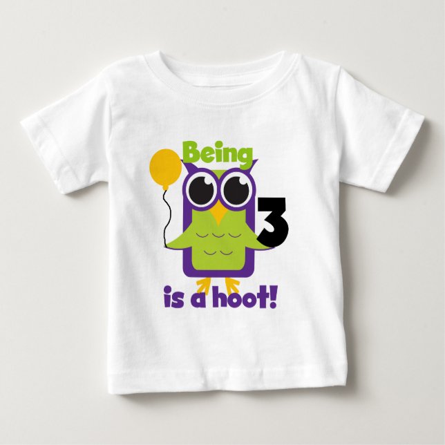 Hoot Owl 3rd Birthday T-shirts and Gifts (Front)
