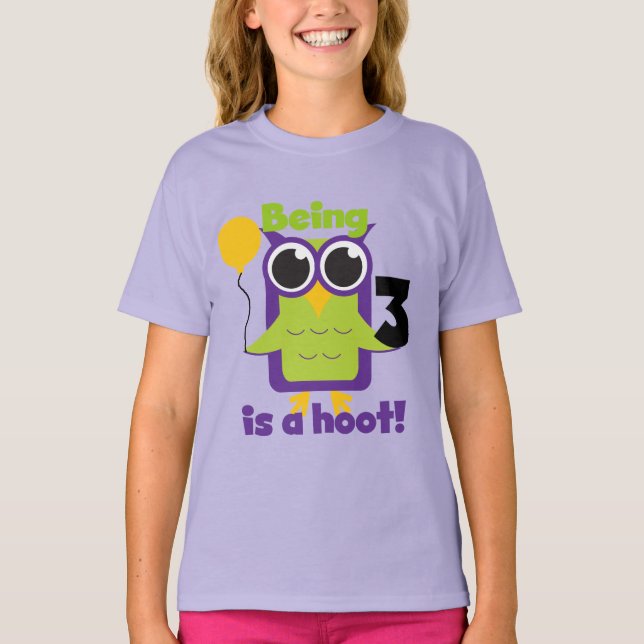 Hoot Owl 3rd Birthday T-shirts and Gifts (Front)