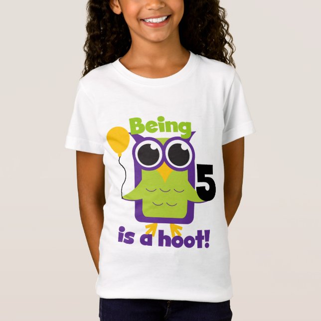 Hoot Owl 5th Birthday T-shirts and Gifts (Front)