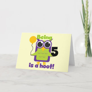 Hoot Owl 5th Birthday T-shirts and Gifts Card