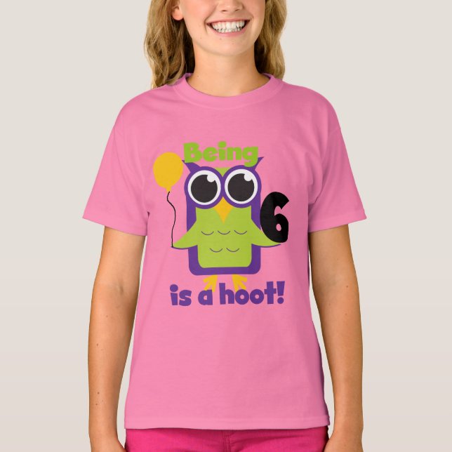 Hoot Owl 6th Birthday T-shirts and Gifts (Front)