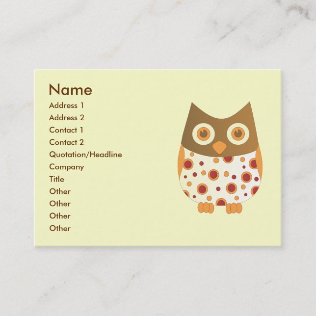 Hoot Owl Business Card (Front)